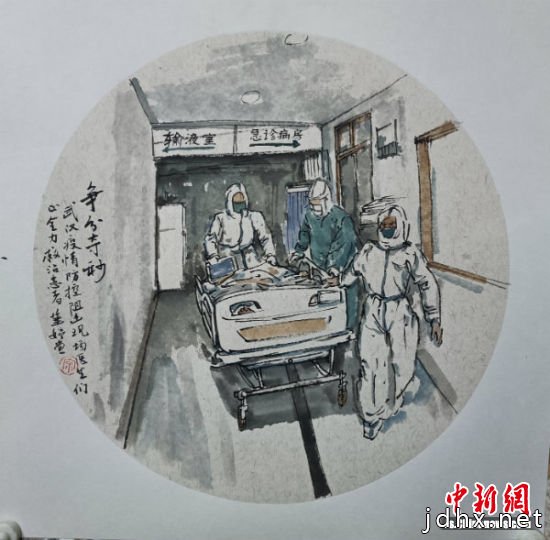 宗华婷的绘画作品《争分夺秒》