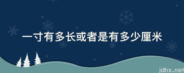 一寸有多长或者是有多少厘米(图1)