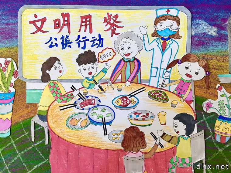 江苏扬州：特殊教育学校学生创作漫画 为抗疫勇士加油