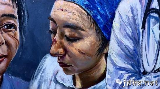 漳州漳浦一画家用钢刀作画 创作《武汉战疫》