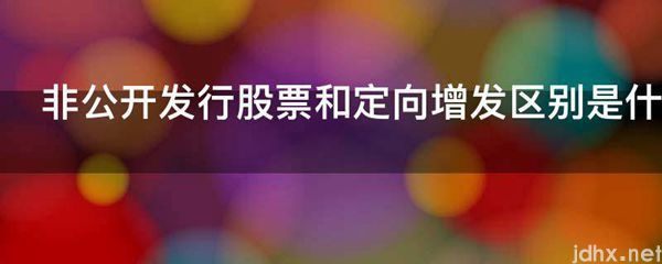 非公开发行股票和定向增发区别是什么图片(图1)