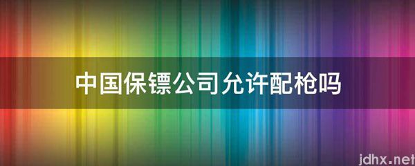 中国保镖公司允许配枪吗(图1)