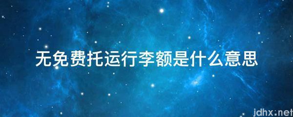 无免费托运行李额的意思是什么(图1)